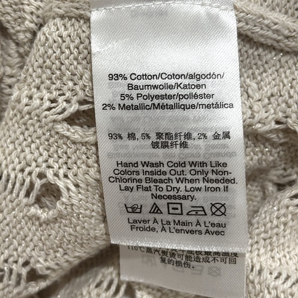 DKNY Cable-knit Sweater with gold shimmer sz L - Picture 4 of 4